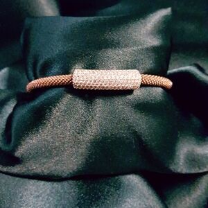 Rose Gold Tone Bracelet w Cubic Zirconia